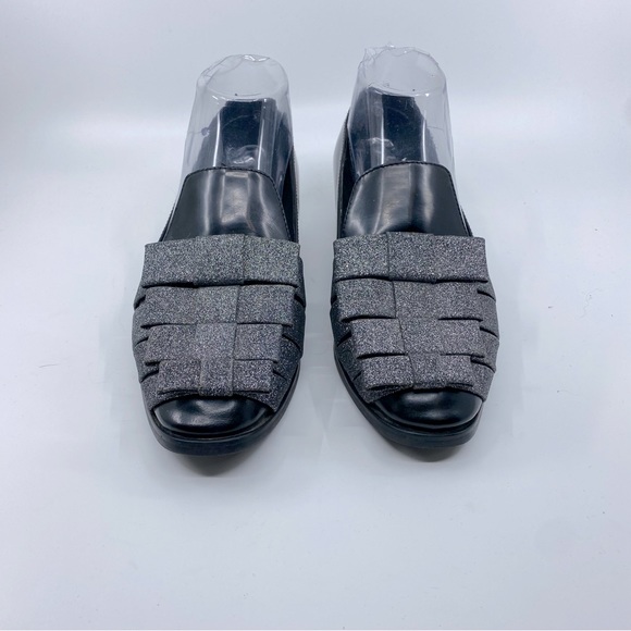 Jeffrey Campbell x Anthropologie Beauvil Glitter Bow Loafers Color Black 7 - Picture 2 of 11